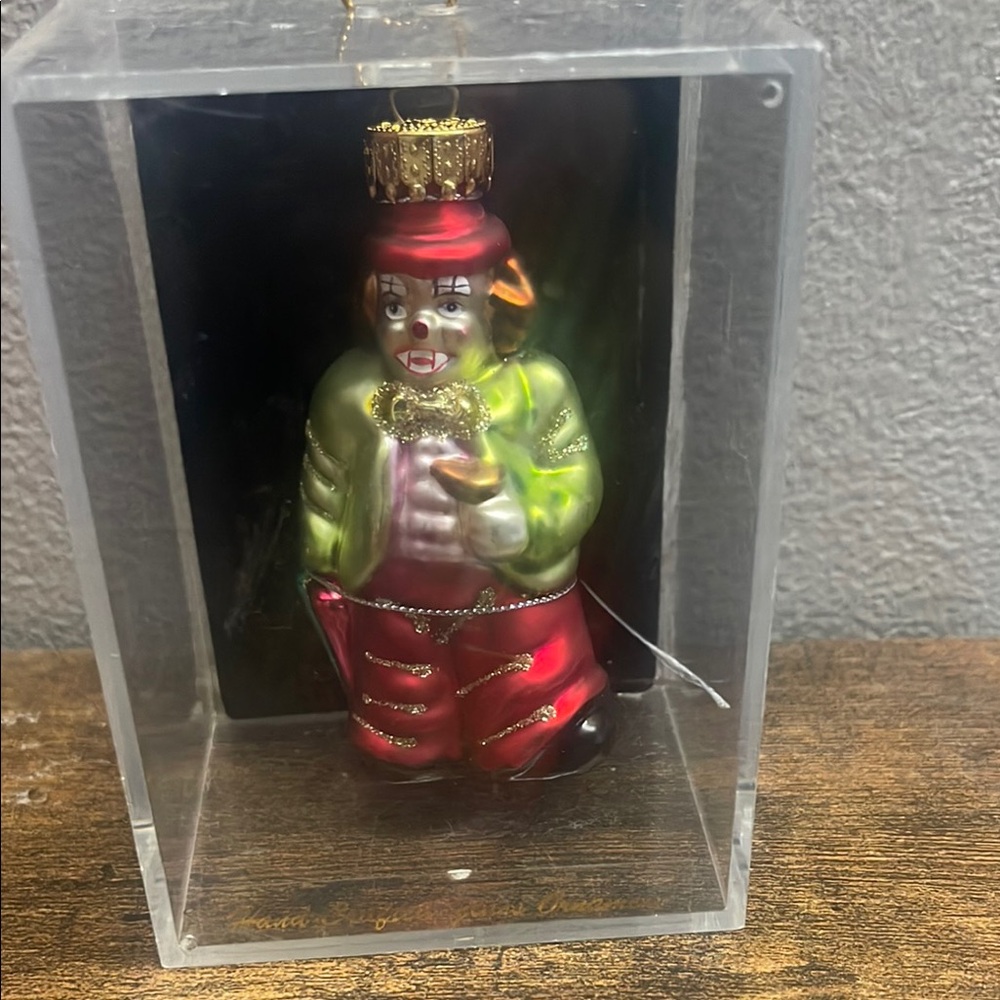 Colorful Clown Glass Ornament